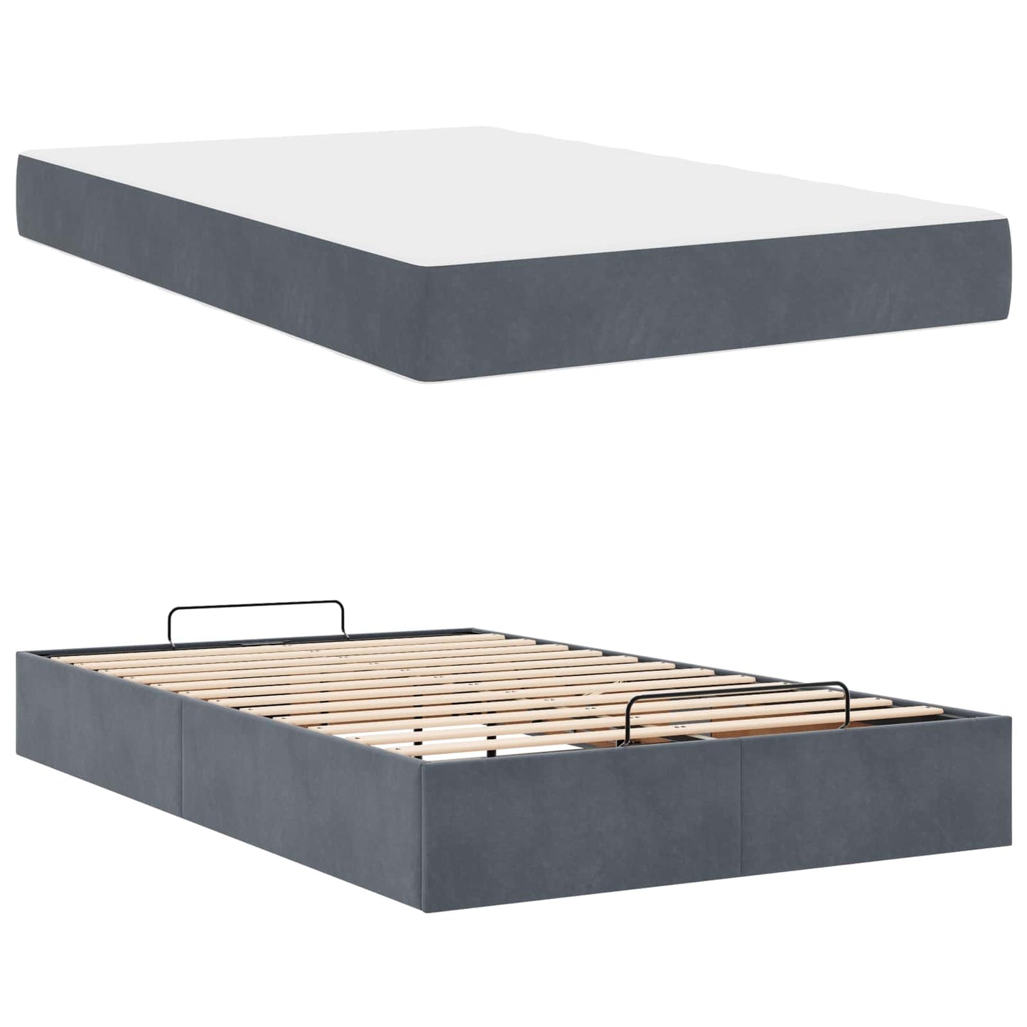 Struttura letto con materasso 2 pcs Grigio Sfumato Velluto | homemem39