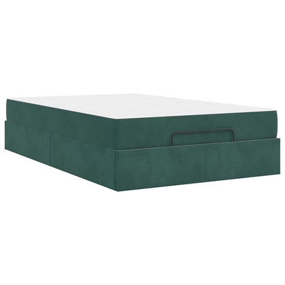 Struttura letto con materasso con materasso 2 pcs Verde Velluto