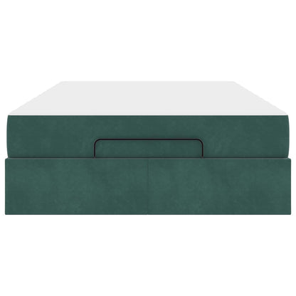 Struttura letto con materasso con materasso 2 pcs Verde Velluto