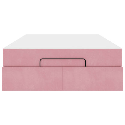 Struttura letto con materasso con materasso 2 pcs Rosa Velluto