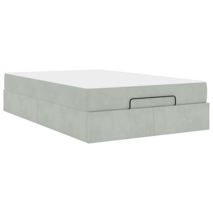 Struttura letto con materasso 2 pcs Grigio chiaro Velluto