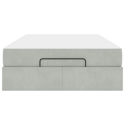 Struttura letto con materasso 2 pcs Grigio chiaro Velluto