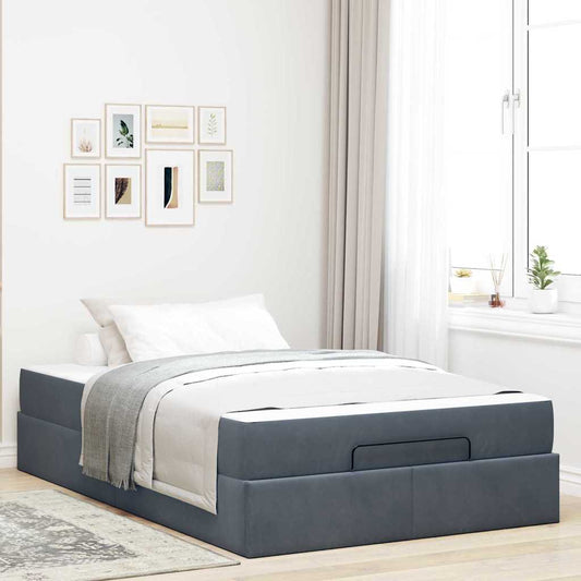 Struttura del letto Grigio scuro 120 x 200 cm Velluto