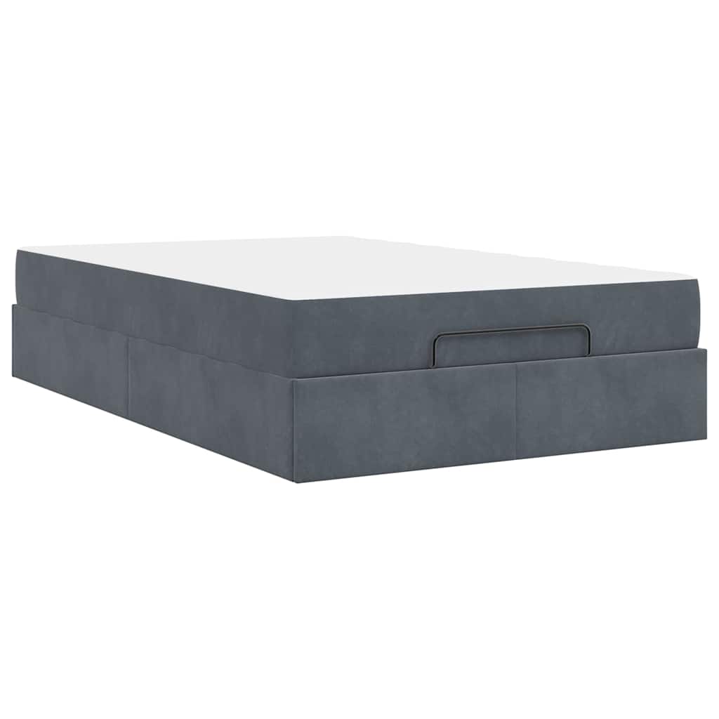 Struttura del letto Grigio scuro 120 x 200 cm Velluto