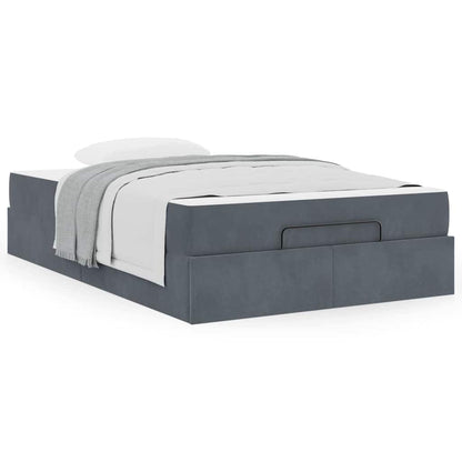 Struttura del letto Grigio scuro 120 x 200 cm Velluto