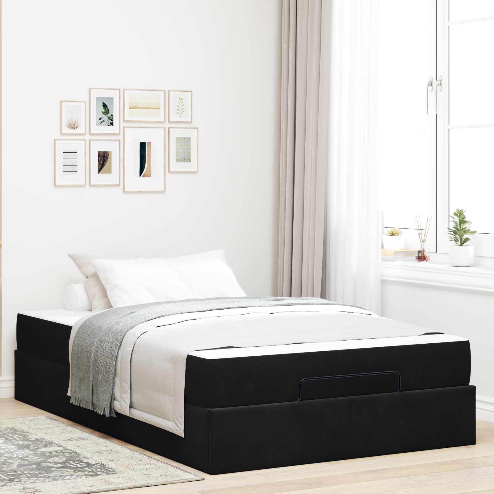 Struttura letto con materasso 2 pcs Nero Velluto | homemem39