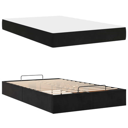 Struttura letto con materasso con materasso 2 pcs Nero Velluto