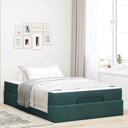Struttura letto con materasso con materasso 2 pcs Verde Velluto