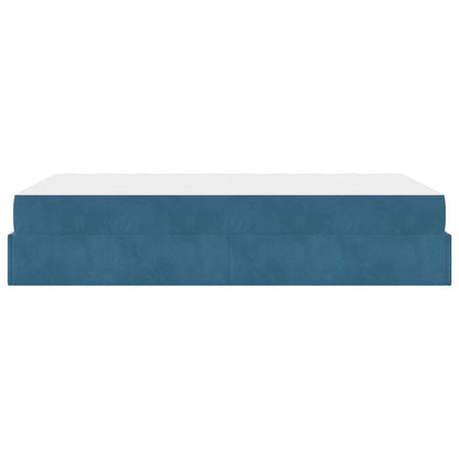 Struttura letto con materasso con materasso 2 pcs Blu Velluto