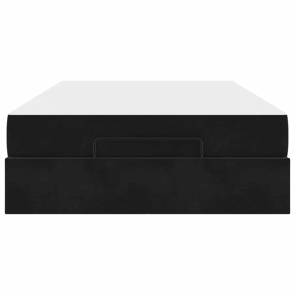Struttura del letto con materasso Nero 140 x 190 cm Velluto - homemem39