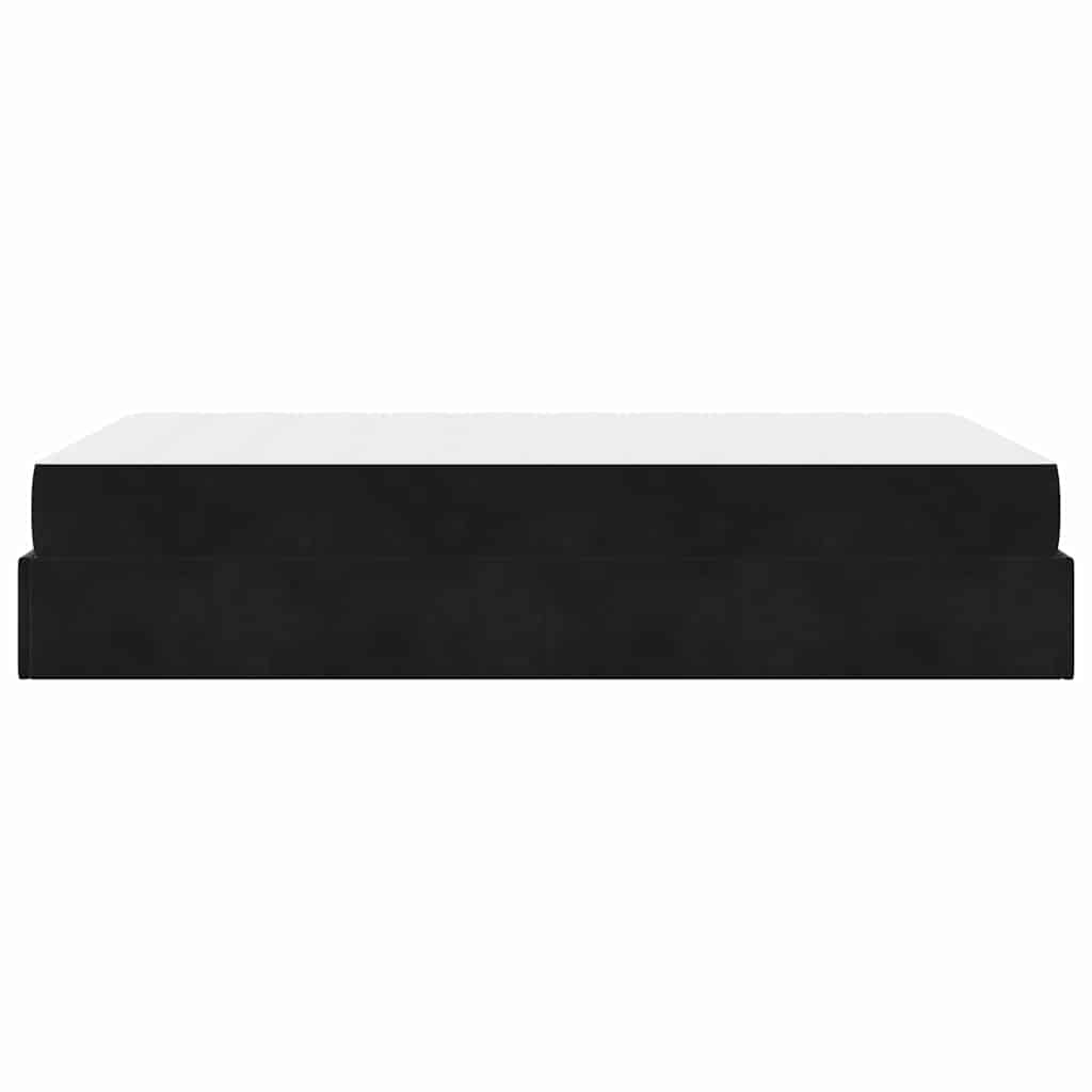 Struttura del letto con materasso Nero 140 x 190 cm Velluto - homemem39