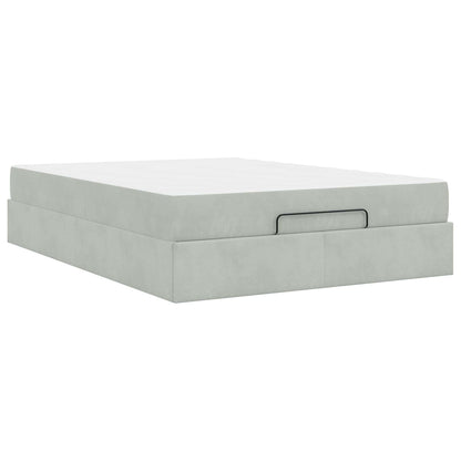 Struttura letto con materasso 2 pcs Grigio chiaro Velluto