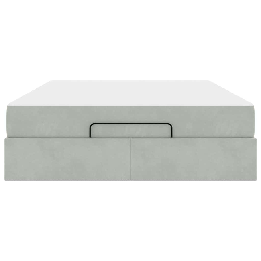 Struttura del letto Grigio chiaro 140 x 200 cm Velluto - homemem39