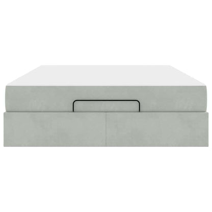 Struttura del letto Grigio chiaro 140 x 200 cm Velluto - homemem39