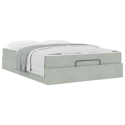 Struttura letto con materasso 2 pcs Grigio chiaro Velluto | homemem39