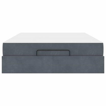 Struttura del letto Grigio scuro 140 x 200 cm Velluto - homemem39