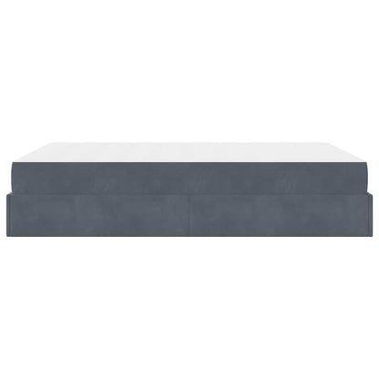 Struttura del letto Grigio scuro 140 x 200 cm Velluto - homemem39