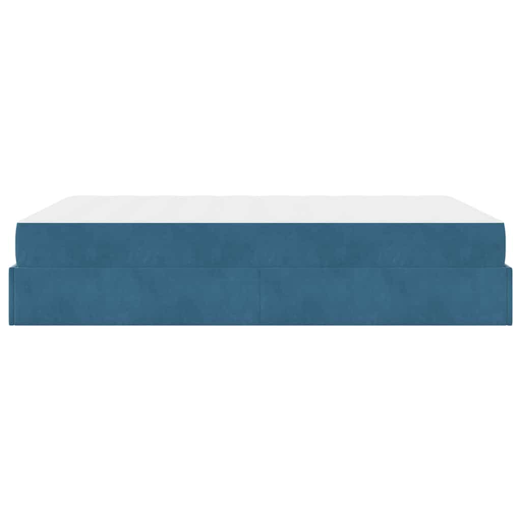 Struttura del letto Blu 140 x 200 cm Velluto