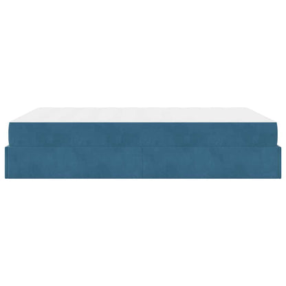 Struttura del letto Blu 140 x 200 cm Velluto