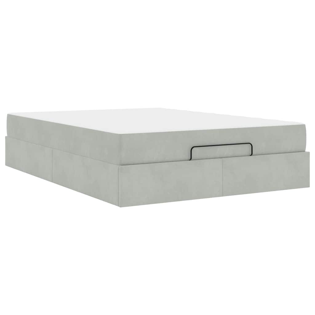 Struttura del letto Grigio chiaro 160 x 200 cm Velluto - homemem39