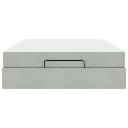 Struttura letto con materasso 2 pcs Grigio chiaro Velluto | homemem39