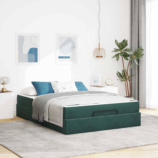 Struttura del letto Verde scuro 160 x 200 cm Velluto