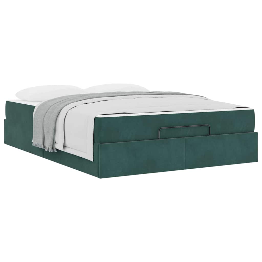 Struttura del letto Verde scuro 160 x 200 cm Velluto