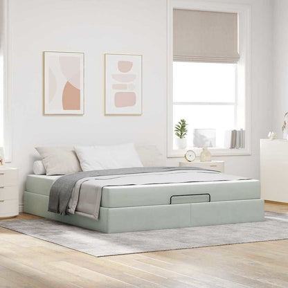 Struttura letto con materasso 2 pcs Grigio chiaro Velluto