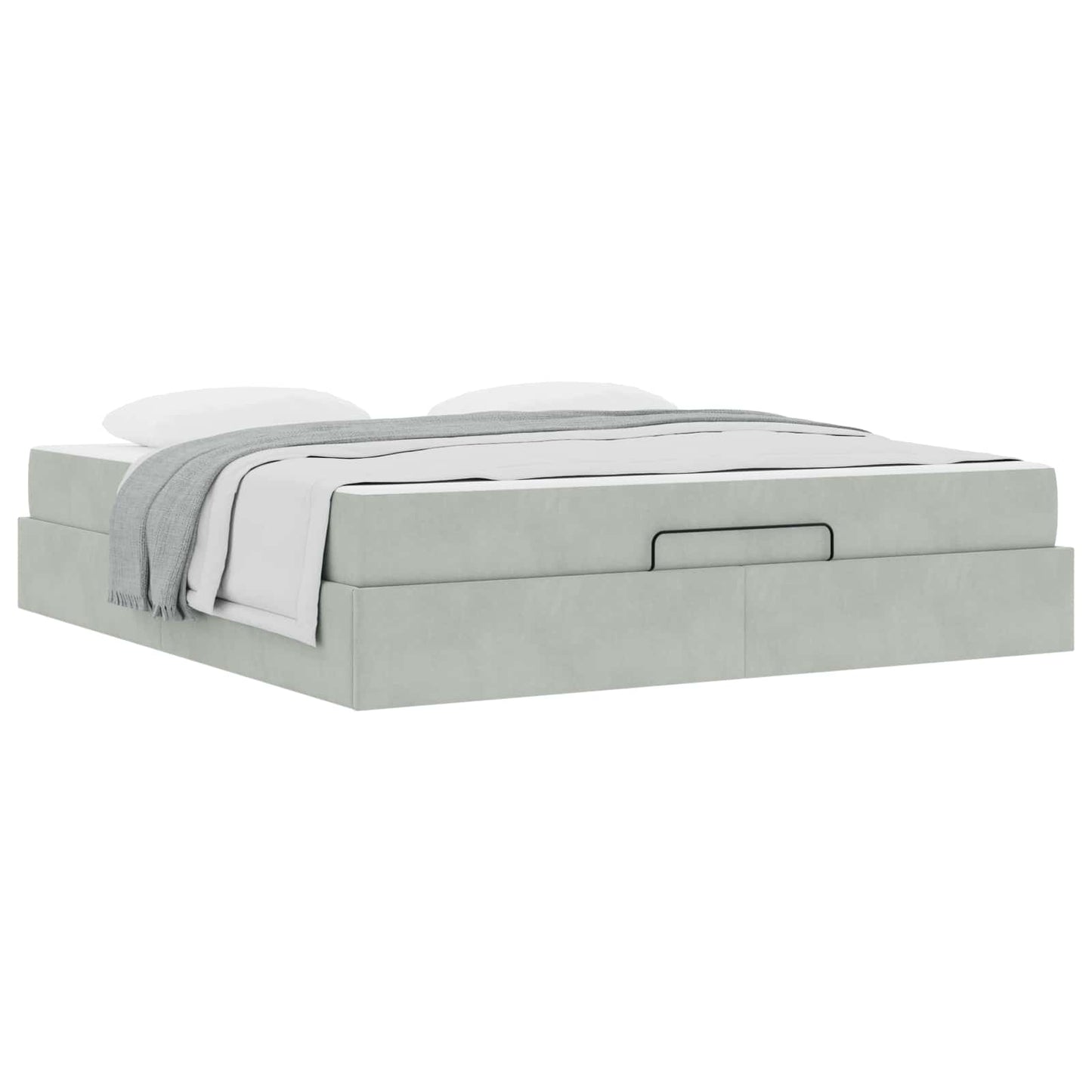 Struttura letto con materasso 2 pcs Grigio chiaro Velluto