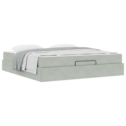 Struttura letto con materasso 2 pcs Grigio chiaro Velluto