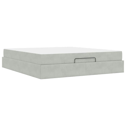 Struttura letto con materasso 2 pcs Grigio chiaro Velluto