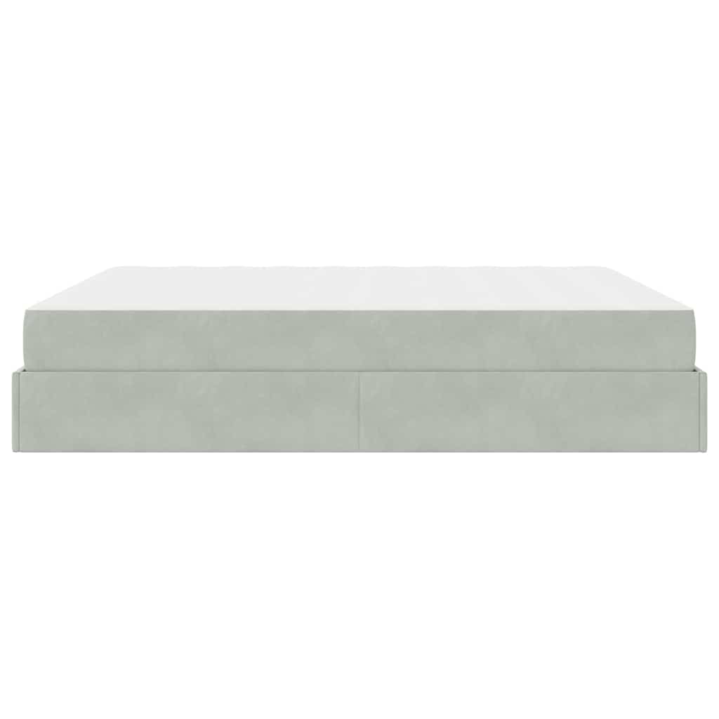 Struttura letto con materasso 2 pcs Grigio chiaro Velluto