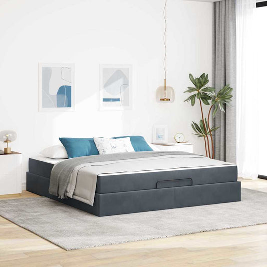 Struttura letto con materasso 2 pcs Grigio Sfumato Velluto