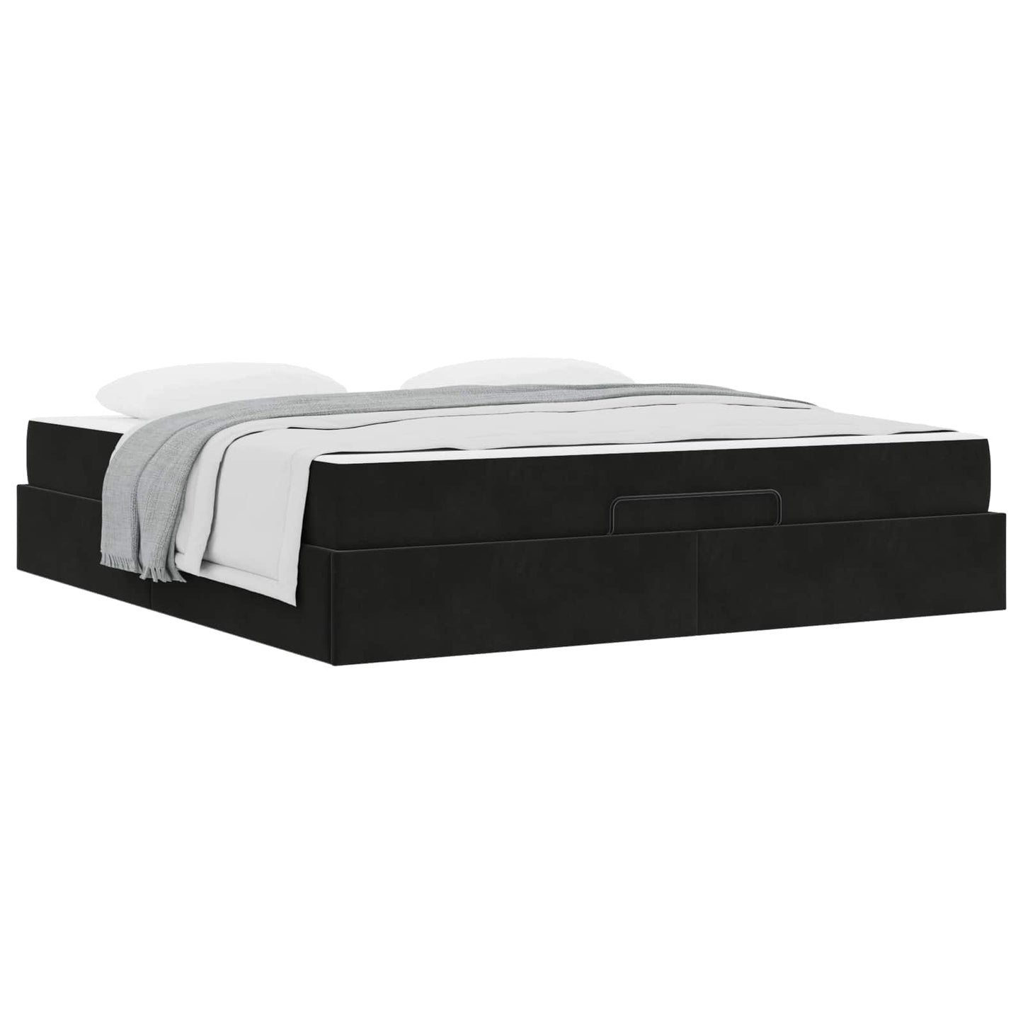 Struttura letto con materasso con materasso 2 pcs Nero Velluto