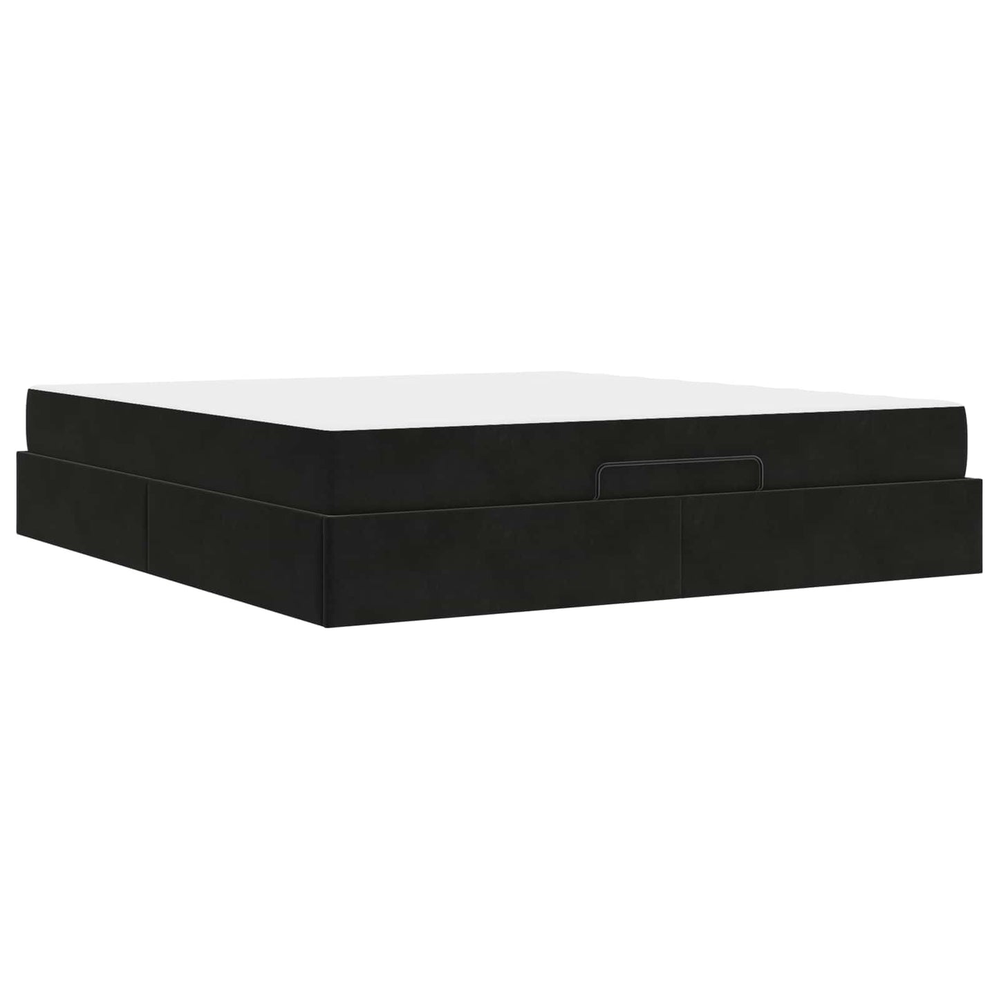 Struttura letto con materasso con materasso 2 pcs Nero Velluto