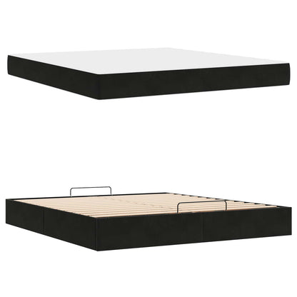 Struttura letto con materasso con materasso 2 pcs Nero Velluto