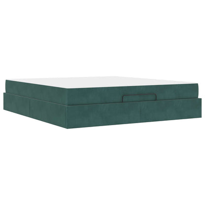Struttura letto con materasso con materasso 2 pcs Verde Velluto