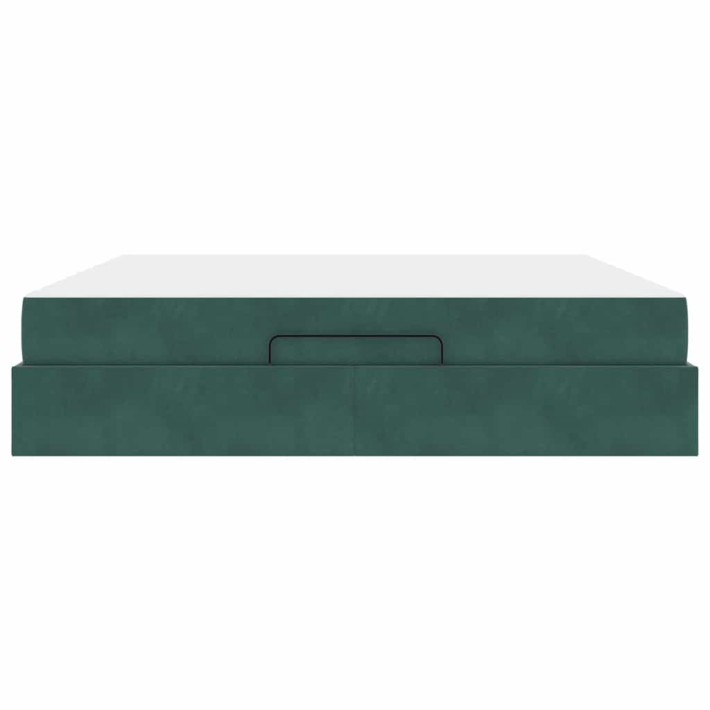 Struttura letto con materasso con materasso 2 pcs Verde Velluto