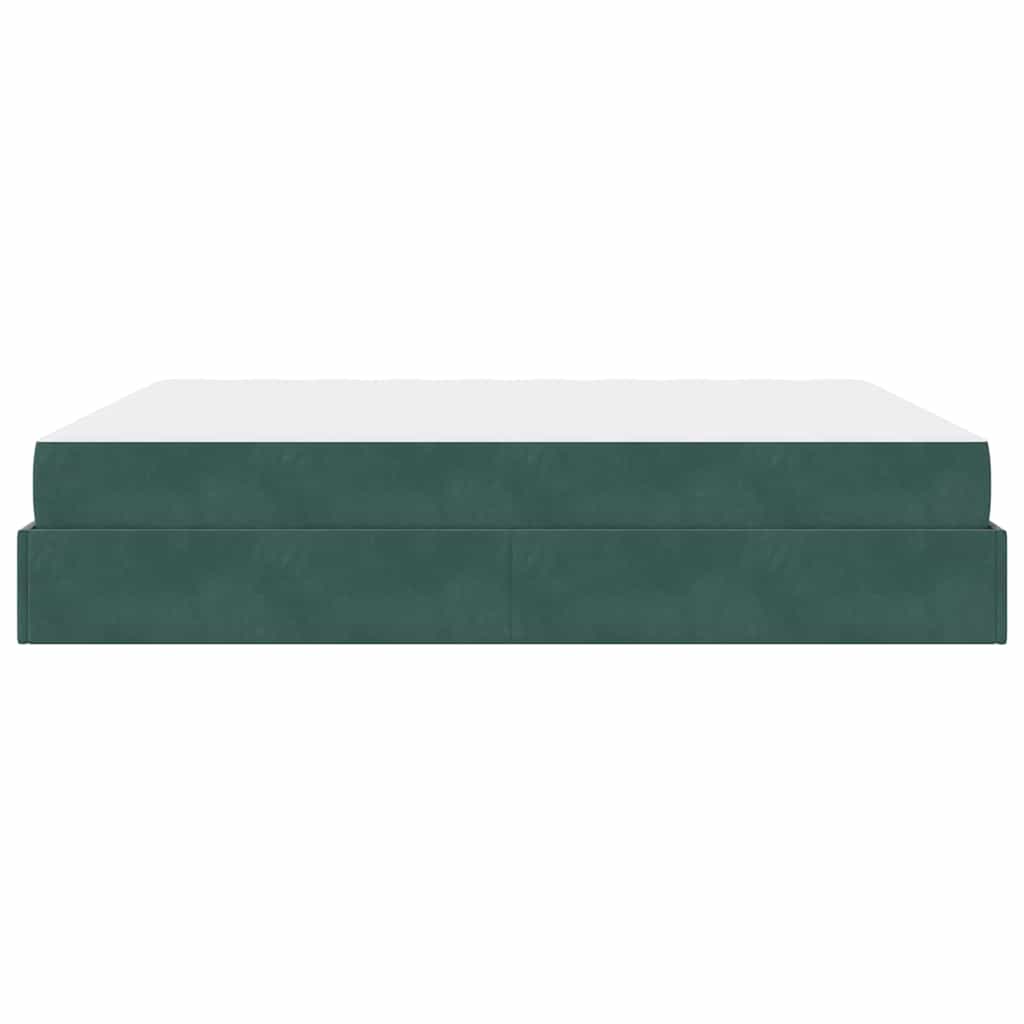 Struttura letto con materasso con materasso 2 pcs Verde Velluto