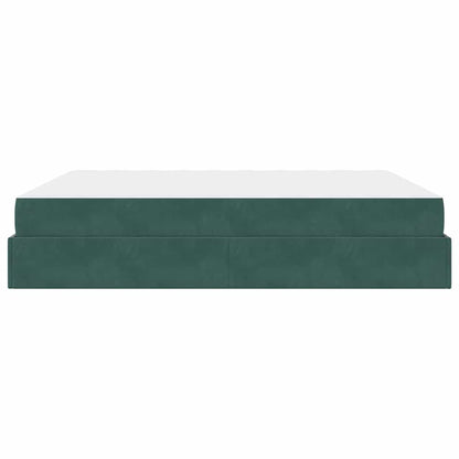 Struttura letto con materasso con materasso 2 pcs Verde Velluto