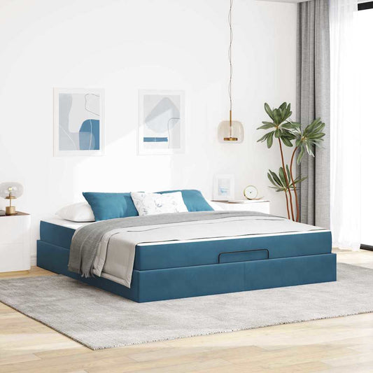 Struttura letto con materasso 2 pcs Blu Velluto | homemem39