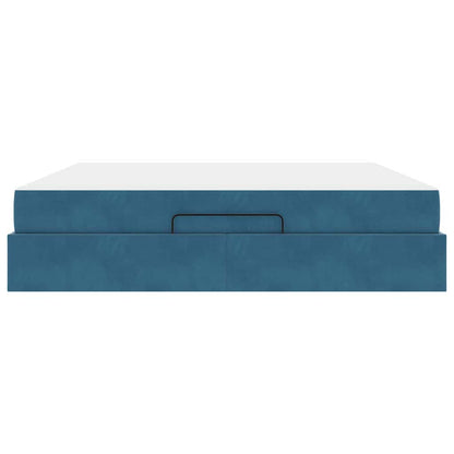Struttura letto con materasso con materasso 2 pcs Blu Velluto