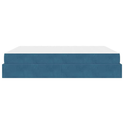Struttura letto con materasso con materasso 2 pcs Blu Velluto