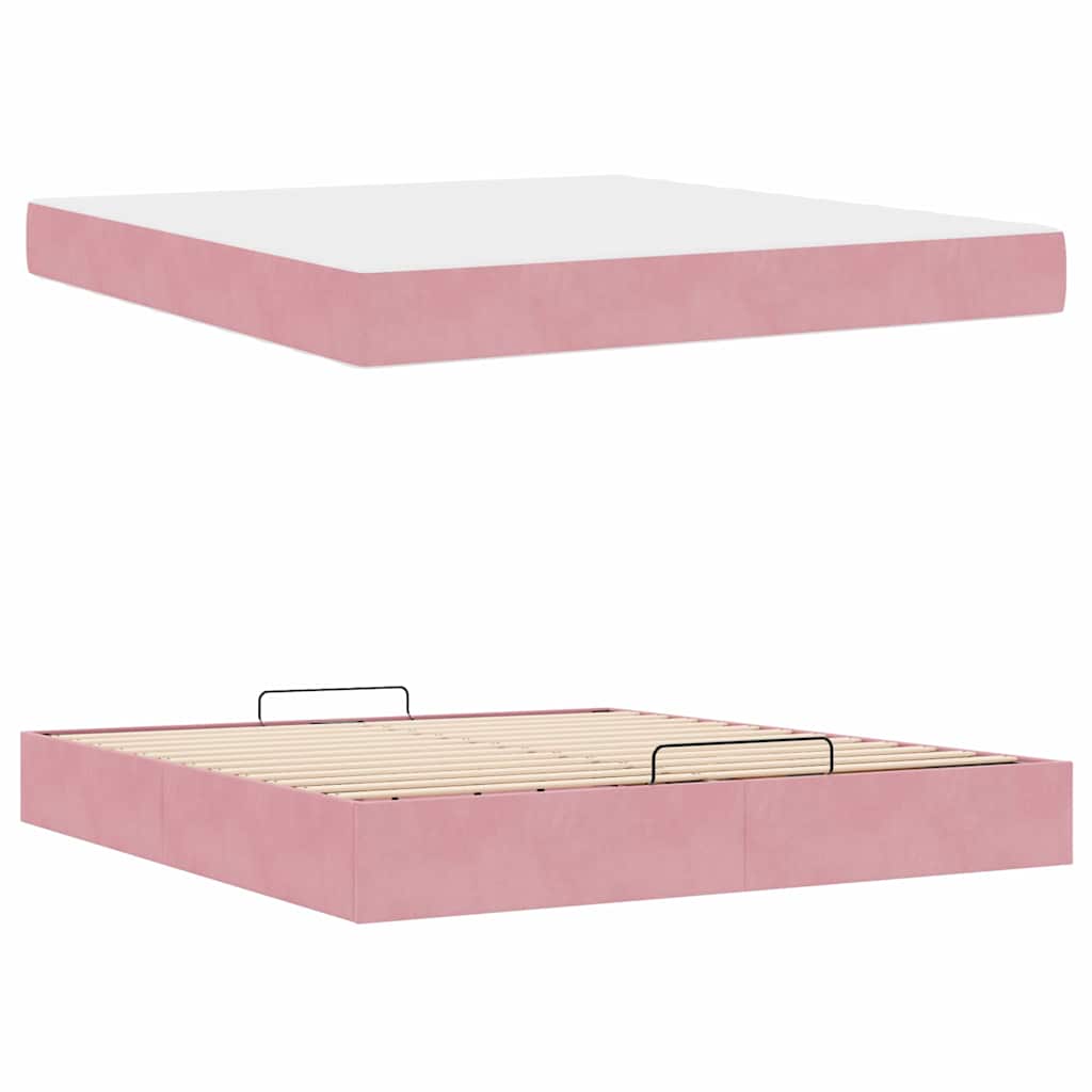 Struttura letto con materasso 2 pcs Rosa Velluto | homemem39