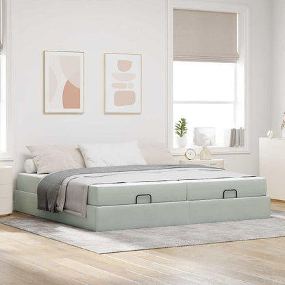 Struttura letto con materasso 2 pcs Grigio chiaro Velluto | homemem39