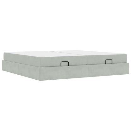 Struttura letto con materasso 2 pcs Grigio chiaro Velluto | homemem39