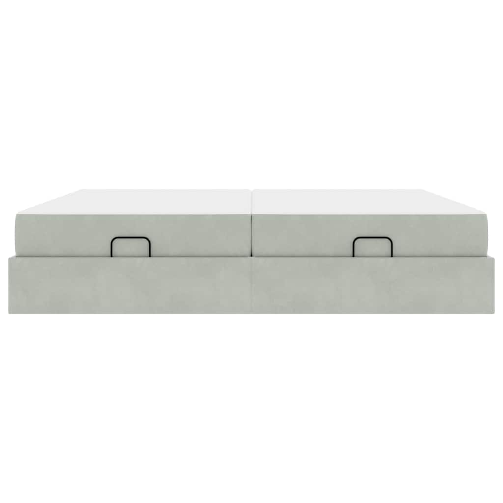 Struttura letto con materasso 2 pcs Grigio chiaro Velluto | homemem39