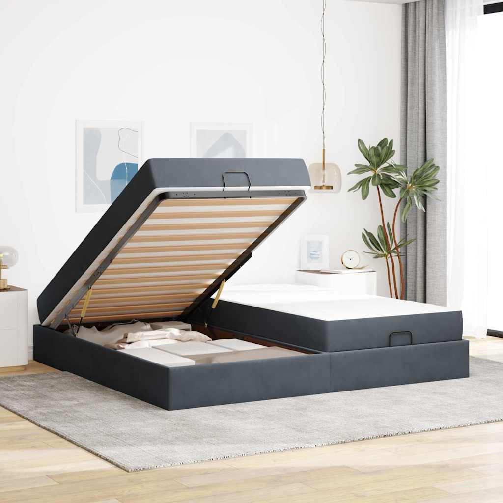 Struttura letto con materasso 2 pcs Grigio Sfumato Velluto | homemem39