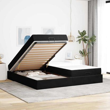 Struttura letto con materasso con materasso 2 pcs Nero Velluto | homemem39