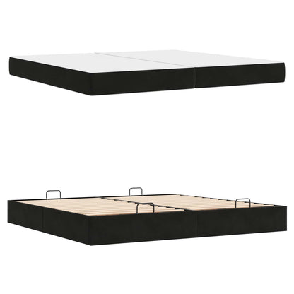 Struttura letto con materasso con materasso 2 pcs Nero Velluto | homemem39